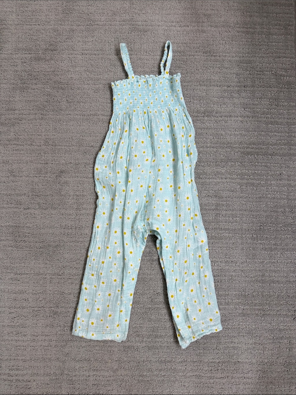 Angel Dear Light Blue Daisy Smocked Romper